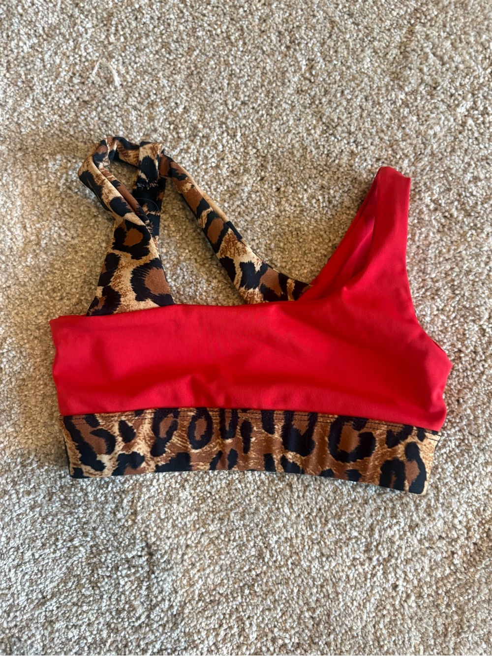 Tiger Friday Red Leopard-Trim Dance Top - youth xl